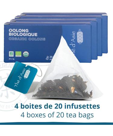Khla Blue Tea Oolong - Organic 80 Pyramid Tea Bags | Premium Infusettes for International Shipping - Buy Online on GoSupps.com