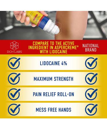 DCH Labs Maximum Strength Pain Relief Roll-on 4% Lidocaine - Numbs Nerve Pain Away - 2.5oz (2 Pack) - Buy Online on GoSupps.com