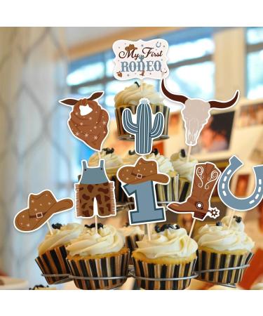 First Rodeo Birthday Party Cupcake toppers - NO DIY - Cowboy 1st Birthday Decorations Western Cowboy Party Decorations for Boy Cowboy Baby Shower Wild West Party Decoration - Buy Online on GoSupps.com