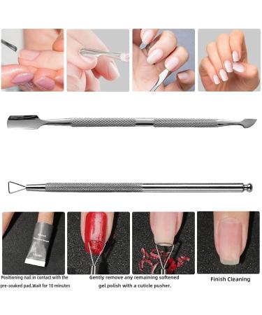 Stainless Steel Cuticle Pusher Kit 2 Pcs Nail Pusher for Manicure Pedicure Cuticle Removal & Nail Cleaning - Buy Online on GoSupps.com