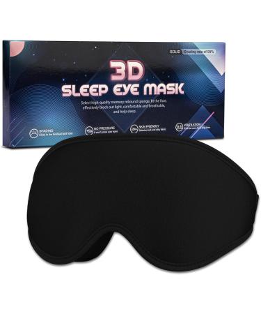 YUNAI 3D Sleep Eye Mask - Adjustable Contoured Cup Night Blindfold for Side Sleepers | Soft Blackout Eye Shade for Sleep Travel & Yoga | Ideal for Men & Women - Buy Online on GoSupps.com