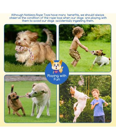 Nobleza 2x Natural Cotton Rope Dog Toys - Interactive Puppy Toys - 20cm - Durable & Fun Dog Rope Toys for Dogs & Puppies - Buy Online on GoSupps.com