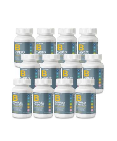 NANOWELL B Complex Premium(12BOXES) - Full Spectrum of B Vitamins for Energy Heart & Immune Support - B-Complex Supplement with Adaptogens - 60 Capsules 60-Day Supply X12