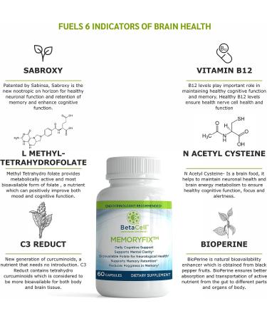 Memoryfix Nootropic Brain Supplement - 60 Capsules for Focus, Memory, and Brain Health - Buy Online on GoSupps.com