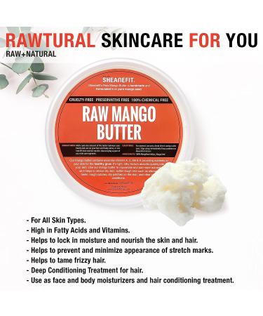 Sheanefit Raw Unrefined Mango Butter - Natural Body Butter for Face & Body - Buy Online on GoSupps.com