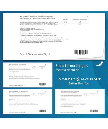 Nordic Naturals Algae Omega 715mg Vegan Omega-3 Algae Oil with EPA and DHA 60 Vegan Soft Capsules Vegetarian Soy Free Gluten Free Non-GMO - Buy Online on GoSupps.com