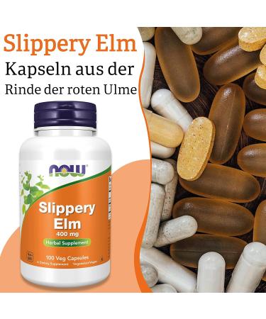Now Foods Slippery Elm 400 mg - Vegan Capsules Gluten Free Soy Free Laboratory Tested - Buy Internationally - Buy Online on GoSupps.com