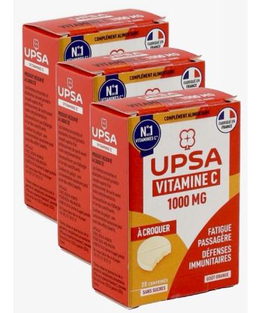 UPSA Vitality Vitamin C 1000mg Tablet - Pack of 3 Boxes of 20 Tablets (Pack 3)