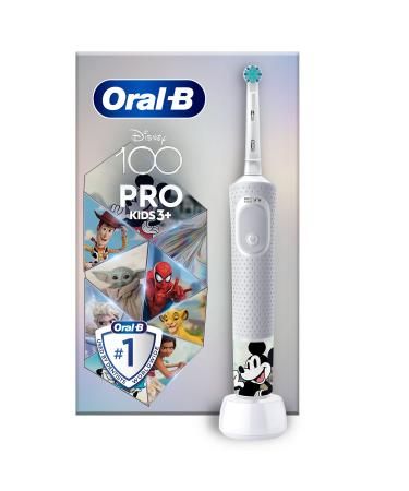 Oral-B Pro Kids Electric Toothbrush Christmas Gifts For Kids 1 Toothbrush Head x4 Disney Stickers 2 Modes with Kid-Friendly Sensitive Mode For Ages 3+ 2 Pin UK Plug Special Edition New Disney 7 Piece Set