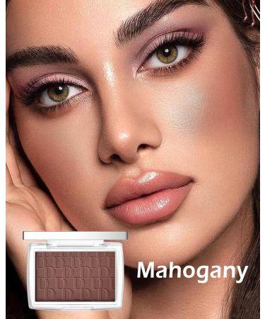 Matte Powder Blush Rosy Glow Face Blush Contour Highlight Makeup Palette High Impact Buildable Color Lightweight & Smooth Finish & Long Lasting Professional Pressed Power Blush for Cheek Mahogany 020#mahogany - Buy Online on GoSupps.com