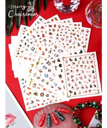 EBANKU 15 Sheets Christmas Nail Art Stickers Decals Self-Adhesive Nail Art Stickers 3D Xmas Santa Claus Snowflakes Nail Stickers for Women Girls Kids Manicure DIY -B - Buy Online on GoSupps.com
