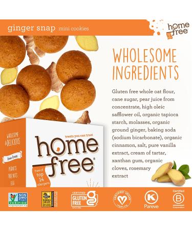 Homefree Mini Ginger Snap Cookies - Gluten Free, Nut Free, Vegan - 5 oz (Pack of 1) | Allergy Friendly Snack - Buy Online on GoSupps.com