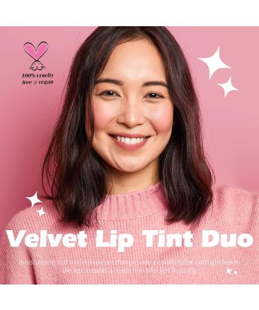 KIMUSE Velvet Lip Tint Duo - High Pigment, Long Lasting & Waterproof Lip Stain - Paraben-Free & Not Animal Tested - Wild Rose - Buy Online on GoSupps.com
