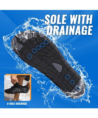 Ashion Unisex Barefoot Shoes - Breathable Water Shoes for Men & Women | Slipproof Summer Beach Aquasiums 39 EU - Gray & Black - Buy Online on GoSupps.com