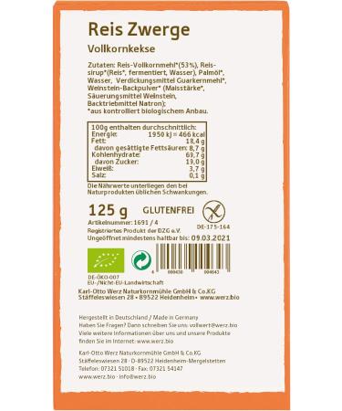  Werz Werz Gluten Free Rice Gnomes (1 x 125g) - Organic - Buy Online on GoSupps.com