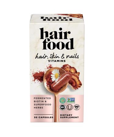 Hair Food Hair  Skin  and Nails Vitamins  Hair Growth Vitamins  Gluten Free and Vegan  with Probiotic Biotin for Keratin Production  30 Capsules (1 Month Supply) - Buy Online on GoSupps.com