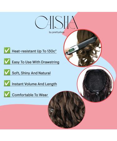 CAISHA 30cm Mia Braid Hairpiece - Voluminous Wavy Light Brown Grey Mix Extension with Cord Closure | International Shipping - Buy Online on GoSupps.com