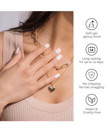 Nailog Halfway Hardened Gel Nail Wraps - 20pcs Long-Lasting Nail Polish Strips | Salon Quality Gel Nail Stickers | Shiny Beige Nail Art Kit - Buy Online on GoSupps.com