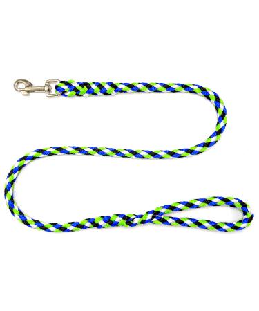 Dog leash large dogs jumbo with hand loop up to 80 kg / guide line / practice line / training line very stable 17 colors (3.50m seattle (black and blue and white green)) 3.50m Seattle (black and blue and white green)