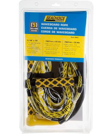 Seachoice 5-Section Wakeboard Rope - 75 Ft. Long - 15 In. Handle with Textured EVA Grip - 6 In. Trick Handle - Buy Online on GoSupps.com