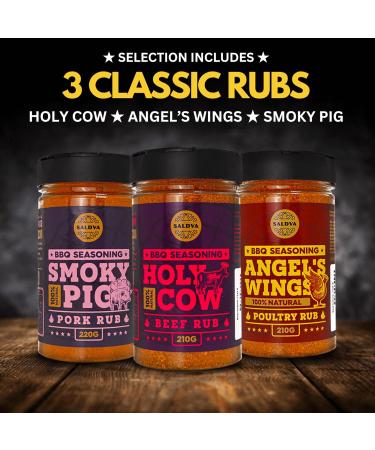 Coffret Cadeau BBQ Rubs pour Amateurs de Viande - Holy Cow Angel s Wings Smoky Pig Sweet Texas Steak King & Adam s Ribs | Pack de 6 | 100% Naturel | Cadeau pic pour Gourmets Pack de 6 : Coffret Cadeau - Buy Online on GoSupps.com