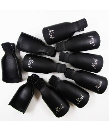 Nail Polish Remover Clips Set with Metal Cuticle Pusher - UV Gel Soak Off Caps for Easy Manicure & Pedicure - Buy Online on GoSupps.com