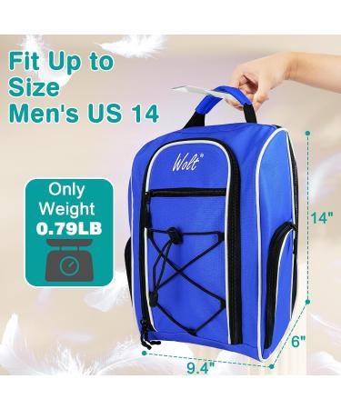 Wolt Golf Shoe Carrier Bag - Large Sports & Travel with Ventilation Double Outer Pocket for Men & Women - Blue - Buy Online on GoSupps.com