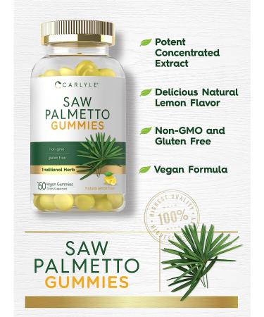 Carlyle Saw Palmetto Extract Gummies | 480mg | Vegan Non-GMO Gluten Free Supplement - Buy Online on GoSupps.com