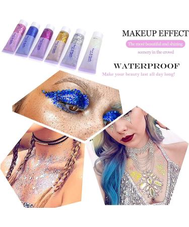 Gold Body Glitter | Sparkling Neon Holographic Sequins Gel Makeup for Parties & Outfits - Buy Online on GoSupps.com