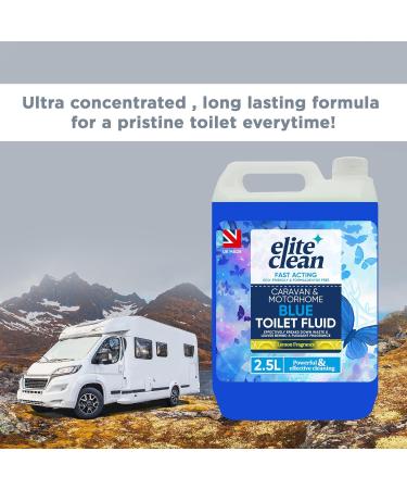 Elite Clean Caravan and Motorhome Toilet Cleaner | 2.5L Blue | Chemical Cleaning Fluid | 2.5L Pink Rinse Fluid Solution Cleaner | Motorhomes | Eco-Friendly | Formaldehyde Free - Buy Online on GoSupps.com