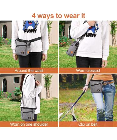 Ownpets Dog Training Pouch with Collapsible Bowl - Grey | 4-in-1 Practical Training Bag | Shoulder & Waist Straps | Ideal for Dog Training and Daily Walks - Buy Online on GoSupps.com