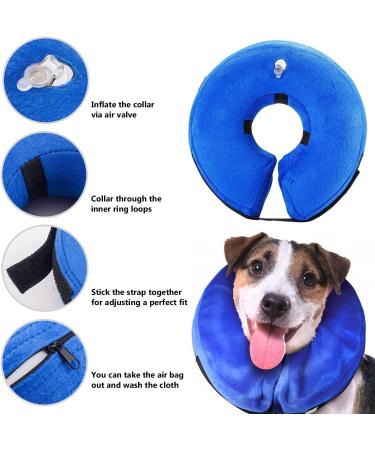 Pet Spies Inflatable Collar for Dogs & Cats - Comfortable Recovery & Protection Pillow with Magic Zipper (L/Blue) - Ideal for Swimming & Neck Support - Buy Online on GoSupps.com