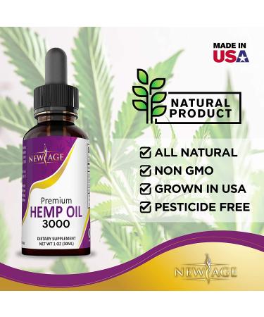 New Age Hemp Oil - 3000mg (Pack of 2) - All Natural, USA Grown & Made - Buy Online on GoSupps.com