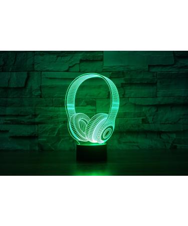 3D Hologram Headphones Lamp - Night Light for Kids & LED Bedside Decor - Buy Online on GoSupps.com