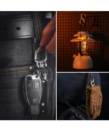 KeyUnity KS Stainless Steel Quick Release Carabiner Clip - Perfect for Keys Flashlight Folding Knife & Whistles | Durable & Secure - Buy Online on GoSupps.com