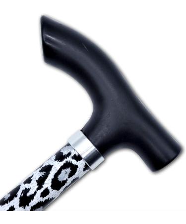 Life Healthcare Black Leopard Walking Stick | Flexible & Durable Mobility Aid | Collapsible & Adjustable 33-37 Inches - Buy Online on GoSupps.com
