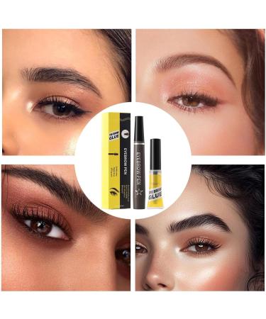 Jvjggag Eyebrow Pencil Eyebrow Makeup Liquid Eyebrow Pen Eyebrow Gel Pen 4 Prong Fork Design Waterproof Formula Natural HairLike Finish Eyebrow Gel Included Versatile Use 03 - Buy Online on GoSupps.com