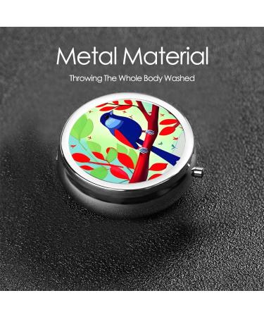 Red Leaf Birdround Pill Box - 3 Compartment Travel Organizer | Portable Pill Box for International Shipping - Buy Online on GoSupps.com