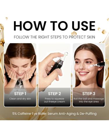 CeeHnsd Eye Cream with 360 Massage Roller 0.5 fl oz Advanced Formula with Caffeine Retinol Peptides for Dark Circles Puffiness Anti-aging Hyaluronic Acid Green Tea - Buy Online on GoSupps.com