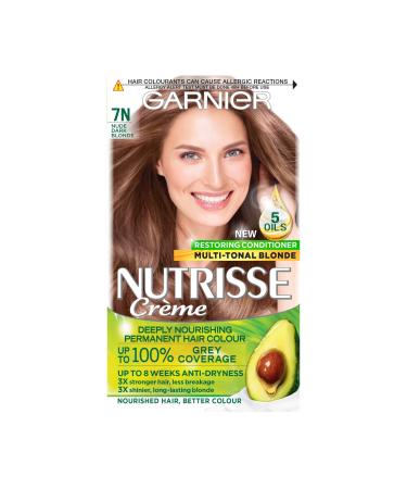 Garnier Nutrisse Permanent Hair Dye Natural-looking hair colour result For All Hair Types 7N Nude Dark Blonde