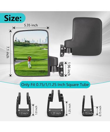 10L0L Golf Cart Mirror - Universal Side Mirrors for Club Car, EZGO, Yamaha - Folding Rear View Mirrors with 180 Degree HD Glass - No Drilling Required - Buy Online on GoSupps.com
