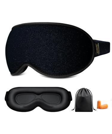 3D Contoured Sleeping Mask - Blackout Sleep Mask for Lash Extension Eye Mask for Sleeping No Eye Pressure Blindfolds Star Design Eye Mask for Women Men Night Trvel Meditation