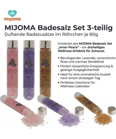 MIJOMA Lot de 3 sels de bain parfum s dans un tube de 80 g chacun - Bois de santal rose et lavande - Aromath rapie et cadeau de bien- tre - Sels de bain pour la d tente et les soins - Buy Online on GoSupps.com