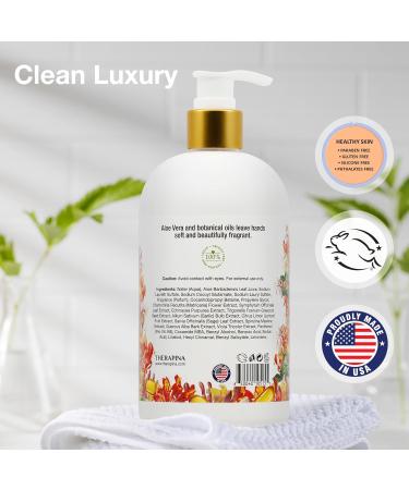 Luxury Vegan Aromatherapy Liquid Hand Soap | Moisturizing Aloe Vera & Honeysuckle Amber Scent | 16 Oz for Kitchen & Bathroom - Buy Online on GoSupps.com