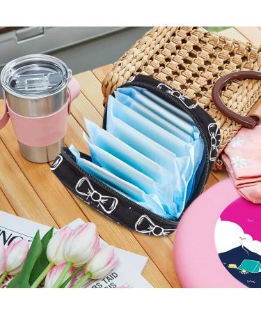Menstrual Pad Bag with Zipper | Stylish Ladies Napkin & Tampons Collection Bag for Women & Girls | Gentleman Pattern - Buy Online on GoSupps.com