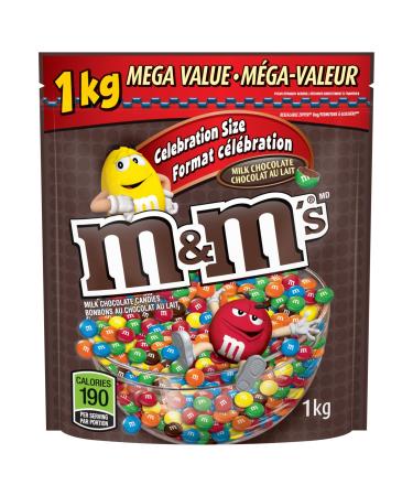 M&M'S Milk Chocolate Candy Celebration Size Share Bag 1kg Milk 1kg