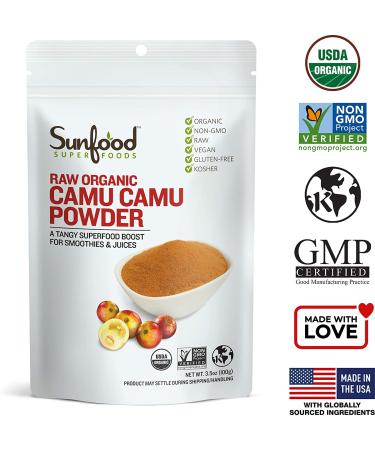 Buy Sunfood Organic Camu Camu Powder 3.5 oz | Raw Superfood Rich in Vitamin C - Buy Online on GoSupps.com