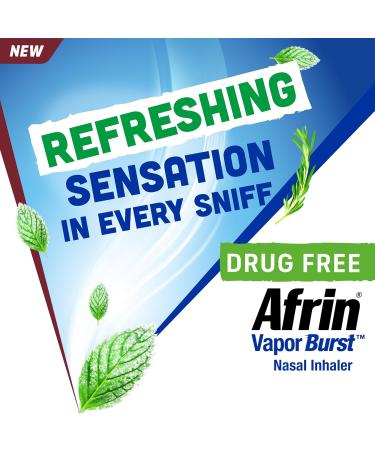 New Afrin Vapor Burst On-The-Go Daily Inhaler 100% Drug Free Infused with Natural Eucalyptol Rosemary Oil and Menthol 0.8 mL - Buy Online on GoSupps.com
