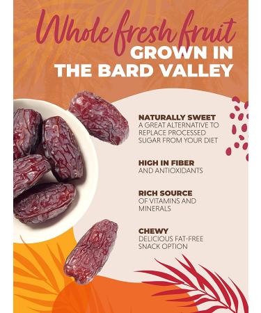 Natural Delights Medjool Dates â Large & Plump  Pitted Dates Medjool  Non-GMO Verified  Pesticide Free  Naturally Sweet Fruit Snack  Perfect for On-the-Go - Medjool Dates Pitted  12 oz Container - Buy Online on GoSupps.com