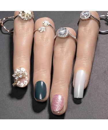 Silicone Practice Fingers for Acrylic Nails - Bendable Fake Nail Training Finger Manicure DIY Nail Art (3-2pcs) - Buy Online on GoSupps.com